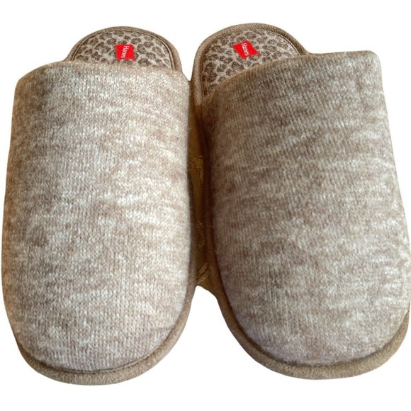 🌹Women’s Size L 8-9 Hanes Cotton Slip On Scuff Slipper with Memory Foam Tan - Picture 3 of 12